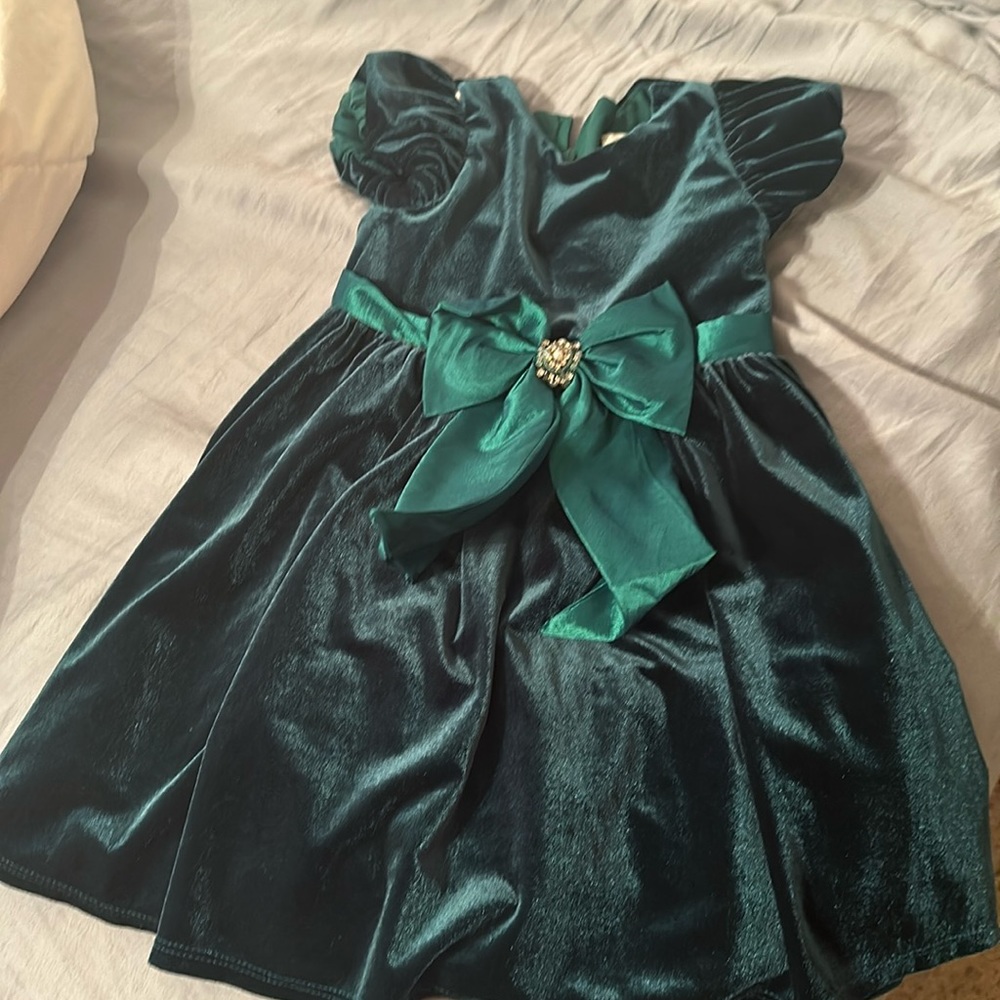 Green velvet dress